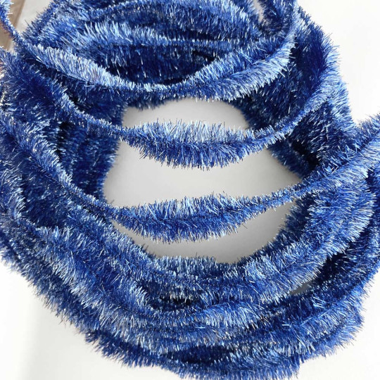 3-1/4" Bumps Metallic Ice Blue Retro Chenille Bump Wired Tinsel Garland ~ 1 yd. (12 bumps)